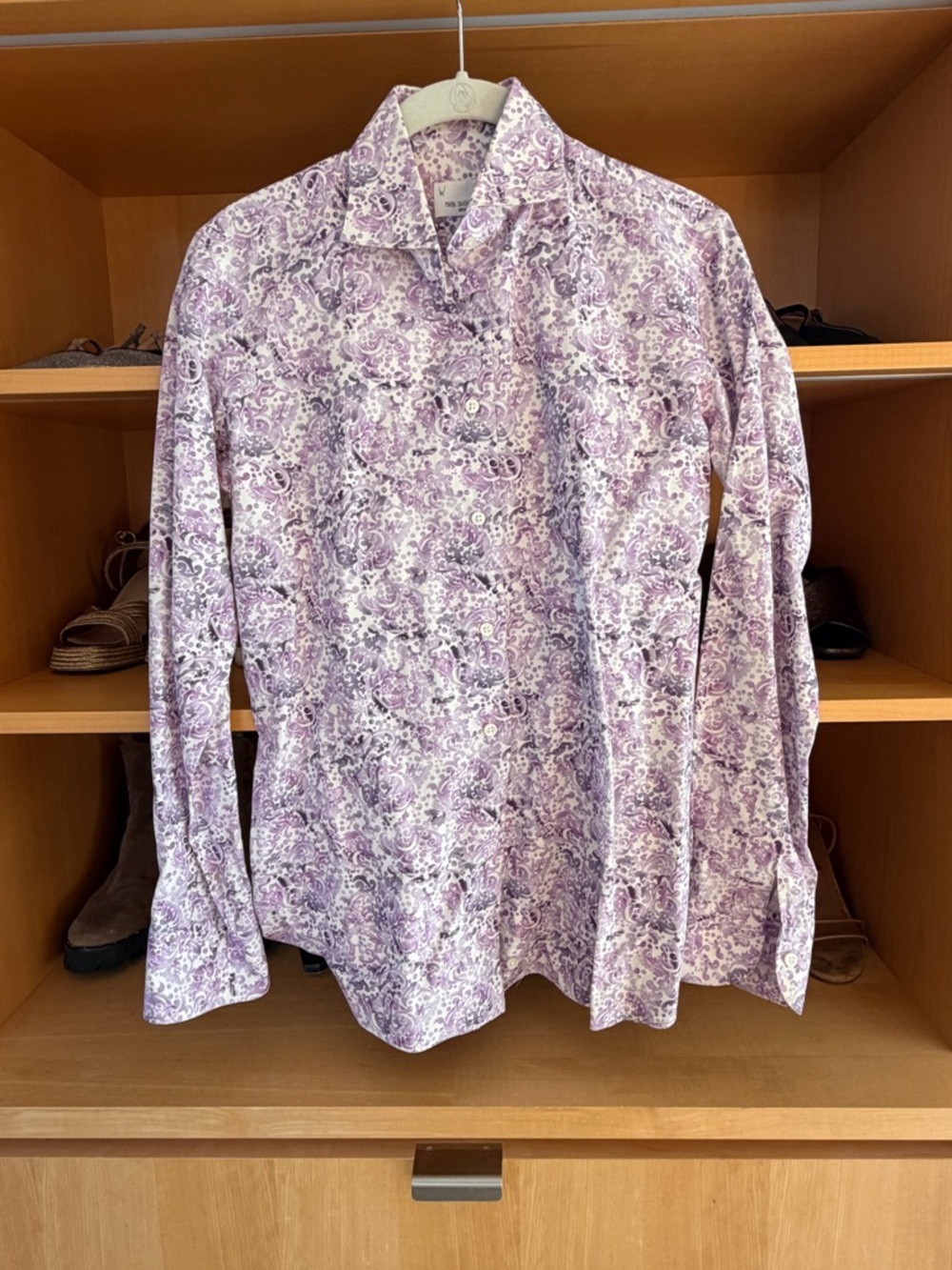 Women's Lavender Paisley Button-Down Shirt - Unknown Brand